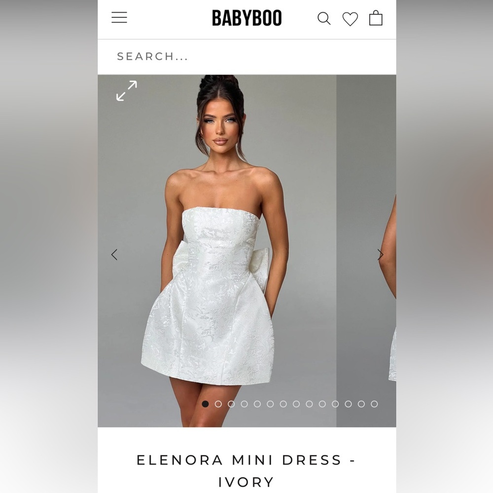Babyboo mini dress ivory size M NWT